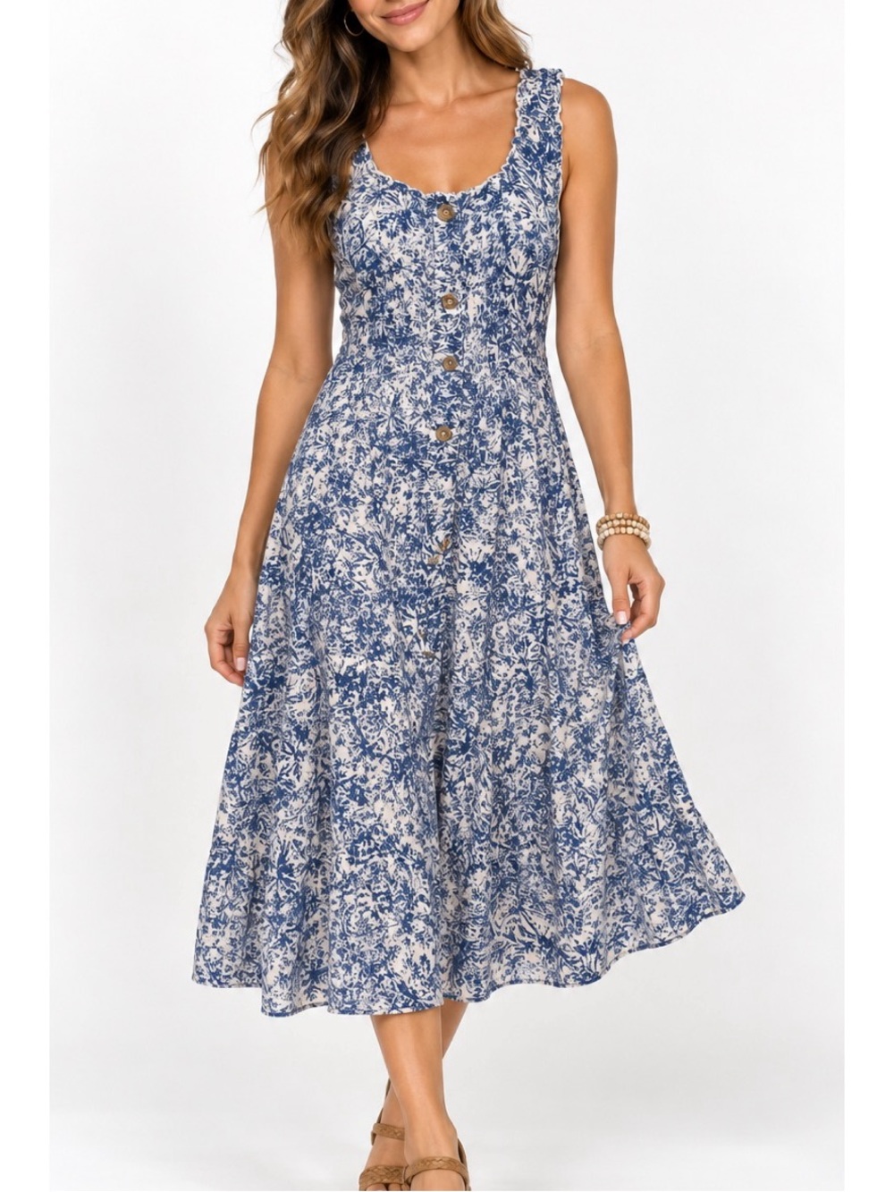 Lapis Woman Blue Paisley Trapeze Dress Size 2x